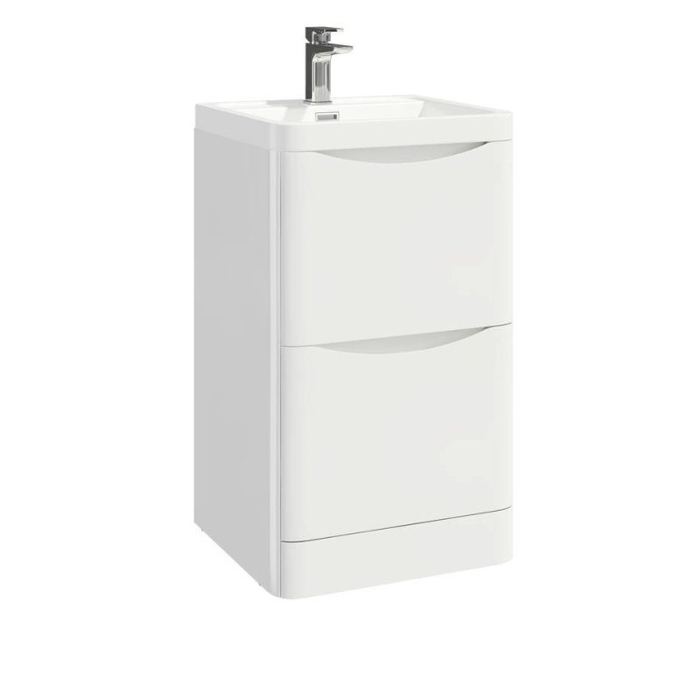 Scudo Bella 500mm Gloss White Floorstanding Vanity Unit and Basin