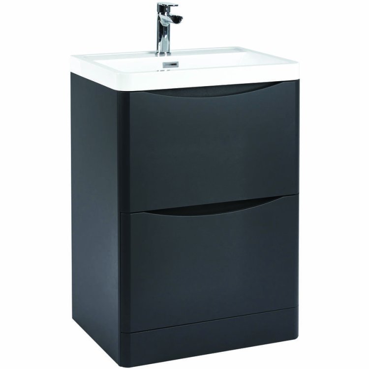 Scudo Bella 600mm Matt Grey Floorstanding Vanity Unit and Basin