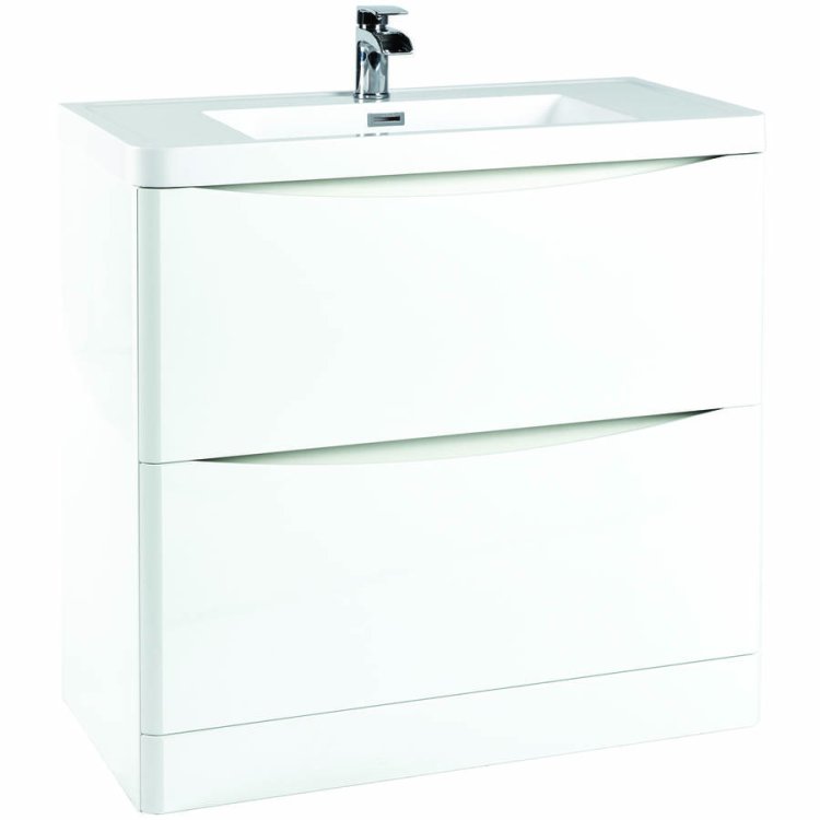 Scudo Bella 900mm Gloss White Floorstanding Vanity Unit and Basin