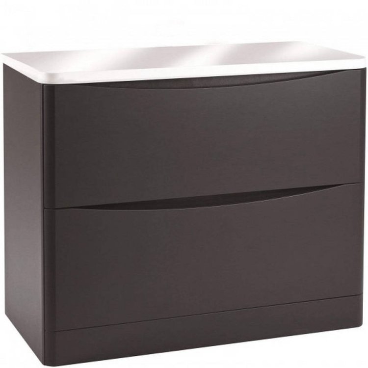 Scudo Bella 900mm Matt Grey Floorstanding Vanity Unit and Countertop