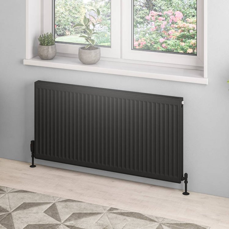 Eastbrook 600 x 1200mm Black Type 22 Compact Panel Radiator