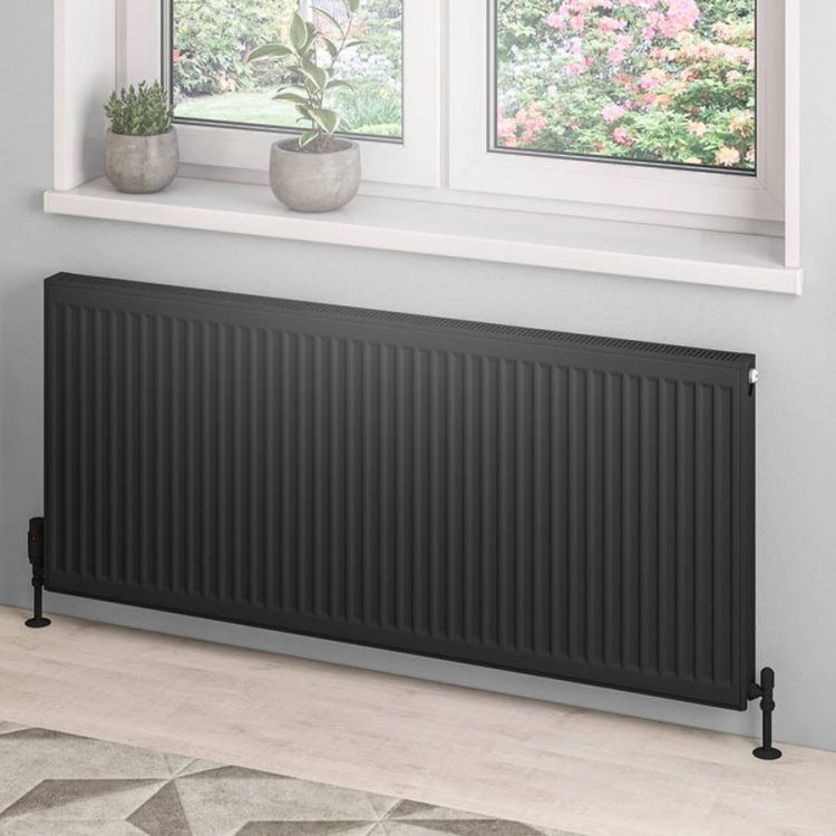 Eastbrook 600 x 1400mm Black Type 22 Compact Panel Radiator