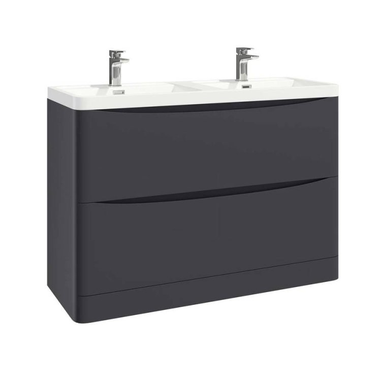 Scudo Bella 1200mm Matt Grey Floorstanding Vanity Unit and Basin