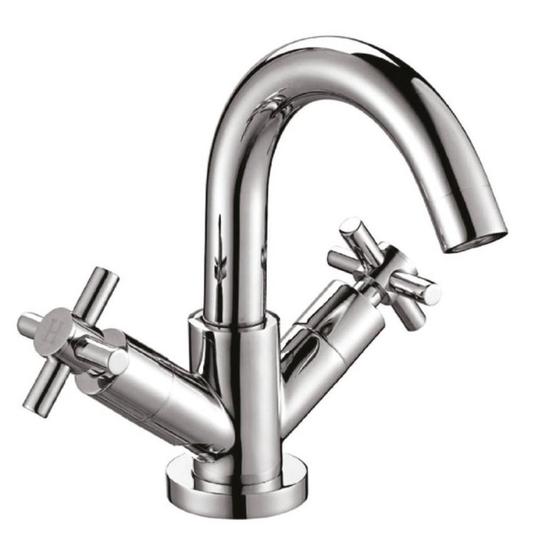 Scudo Kross Chrome Mono Basin Mixer with Push Waste