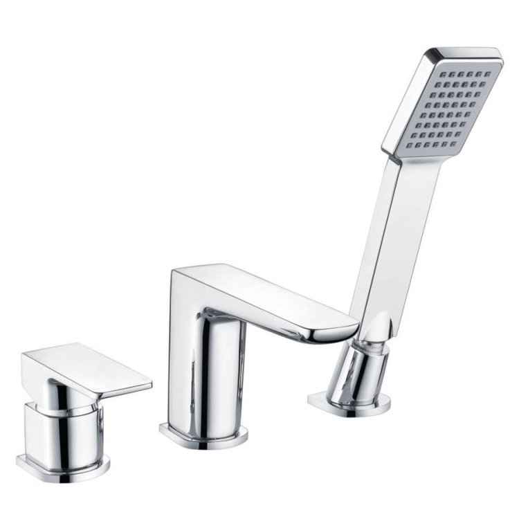 Scudo Muro Chrome 3 Tap Hole Bath Mixer