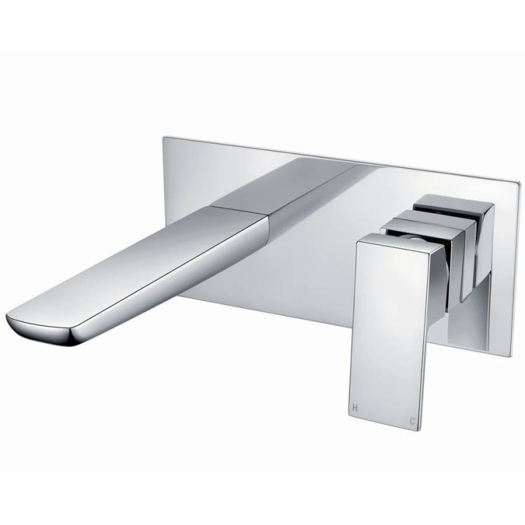 Scudo Muro Chrome Wall Mounted Basin Mixer