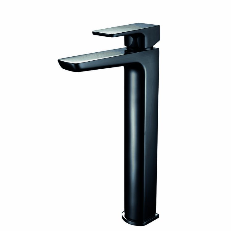 Scudo Muro Black Tall Mono Basin Mixer