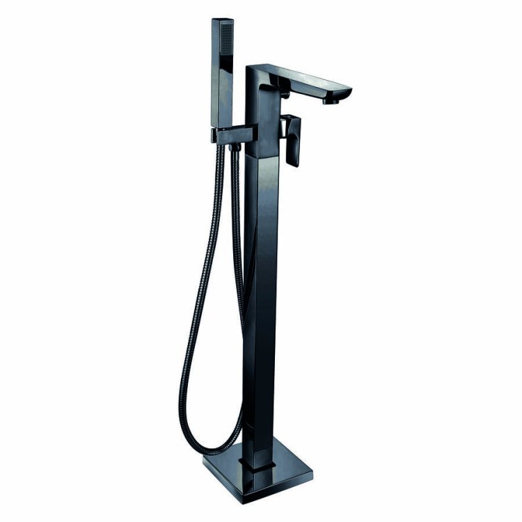 Scudo Muro Black Freestanding Bath Shower Mixer