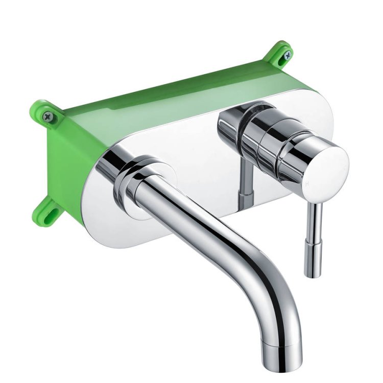 Scudo Premier Chrome Wall Mounted Basin Mixer with EZ Box