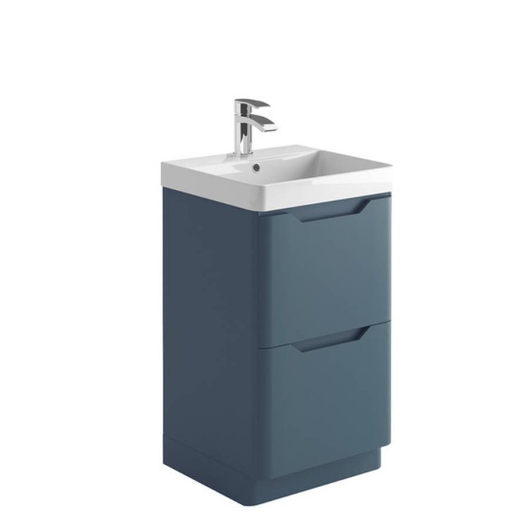 Scudo Ella 500mm Matt Blue Floorstanding Vanity Unit and Basin