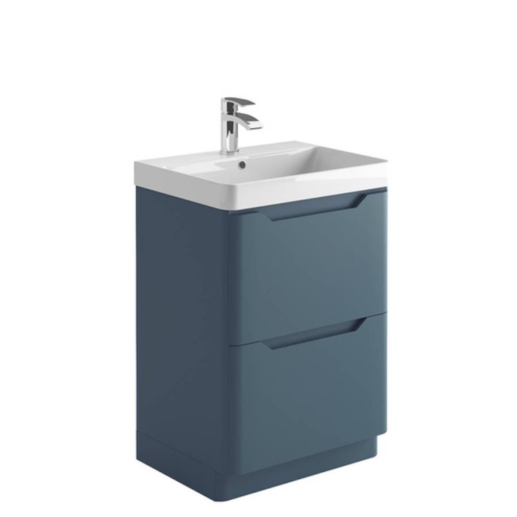 Scudo Ella 600mm Matt Blue Floorstanding Vanity Unit and Basin