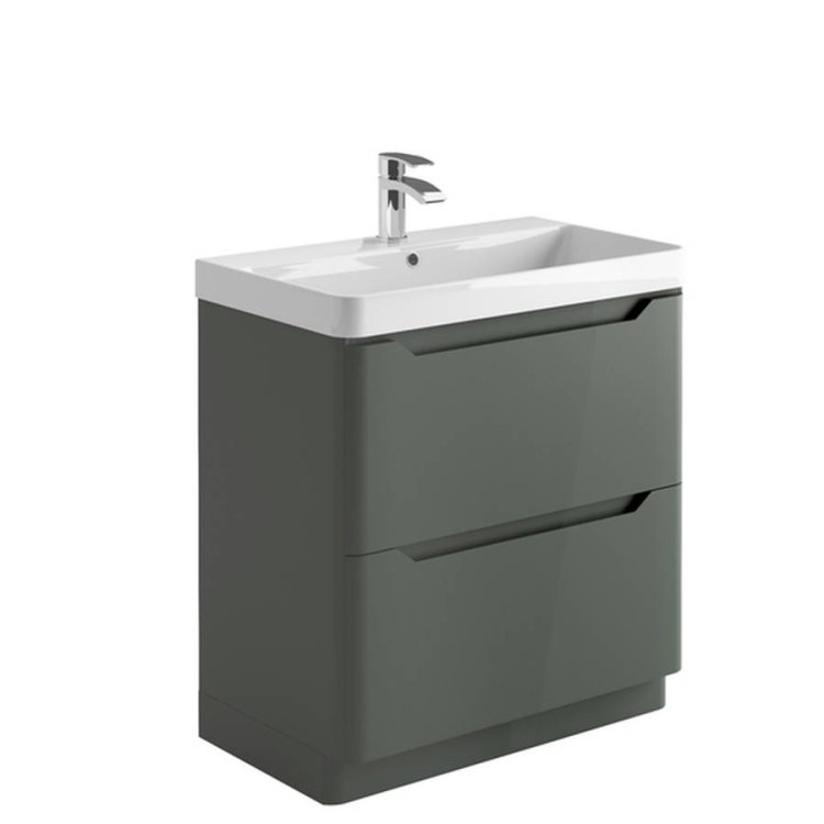 Scudo Ella 800mm Matt Anthracite Floorstanding Vanity Unit and Basin