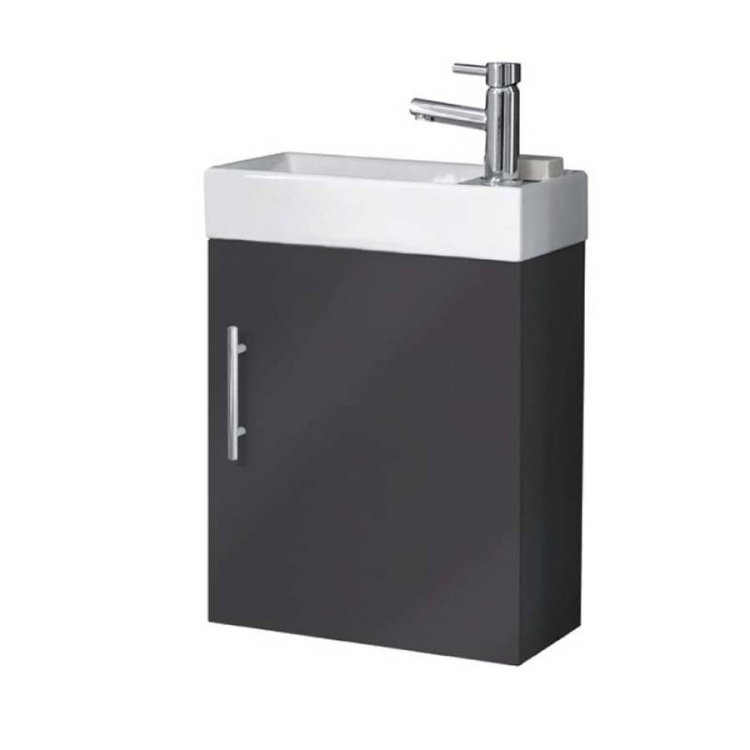 Scudo Lanza 400mm Anthracite Wall Hung Cloakroom Vanity Unit and Basin