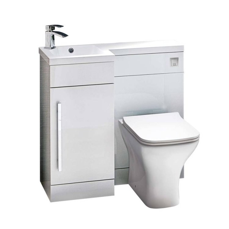 Scudo Lili 900mm Gloss White LH Furniture Pack