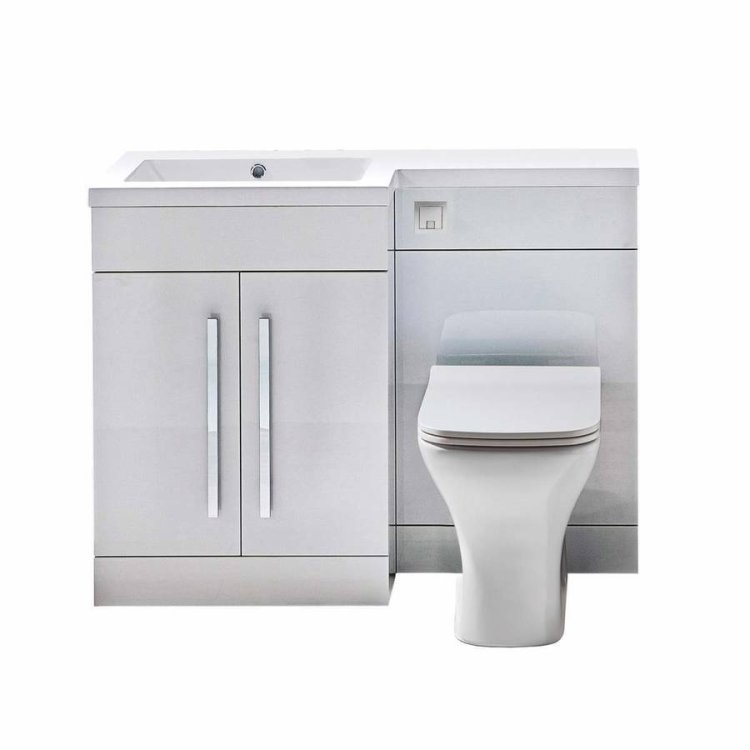 Scudo Lili 1100mm Gloss White LH Furniture Pack