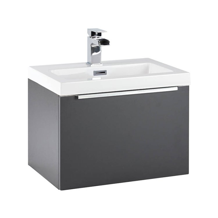 Scudo Muro 500mm Matt Grey Wall Mounted Vanity Unit and Basin