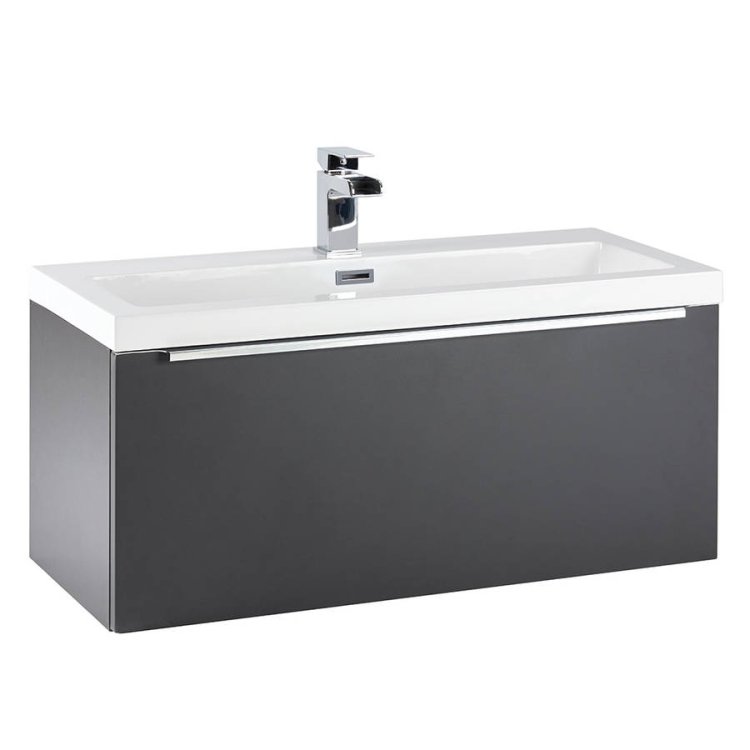 Scudo Muro 800mm Matt Grey Wall Mounted Vanity Unit and Basin