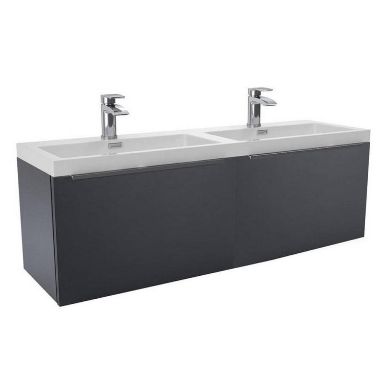 Scudo Muro 1200mm Matt Grey Wall Mounted Vanity Unit and Basin