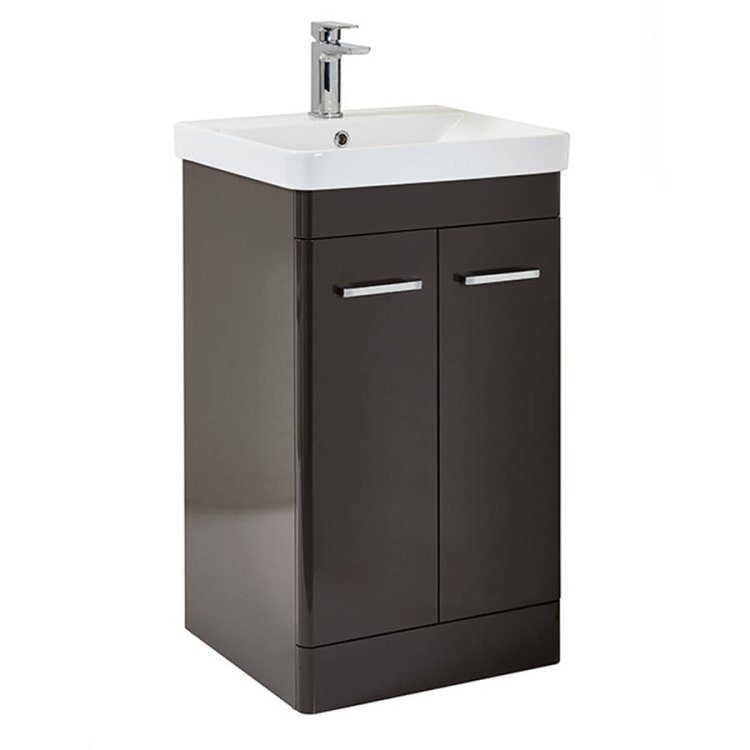 Scudo Rossini 500mm Wolf Grey Floorstanding Vanity Unit and Basin