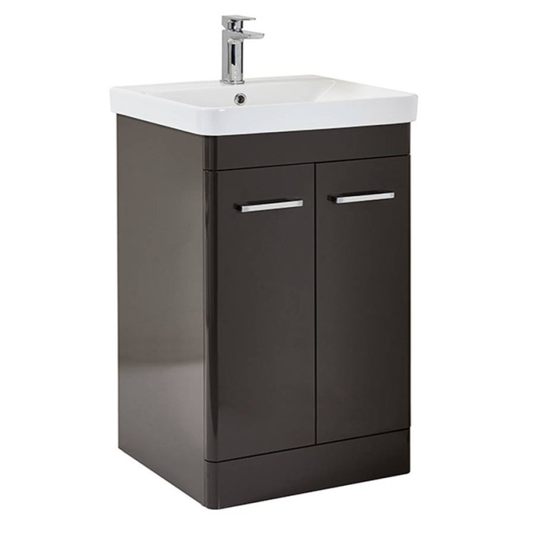 Scudo Rossini 600mm Wolf Grey Floorstanding Vanity Unit and Basin