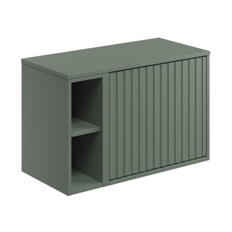 Scudo Alfie 800mm Reed Green Wall Mounted Vanity Unit and Countertop