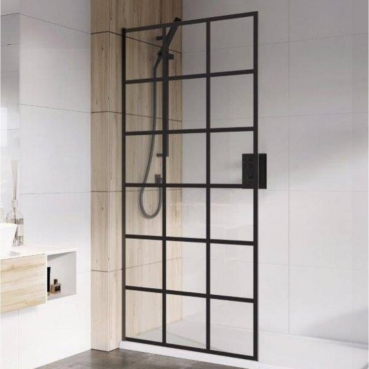 Roman Haven 8mm Select 1000mm Black Grid Wetroom Panel