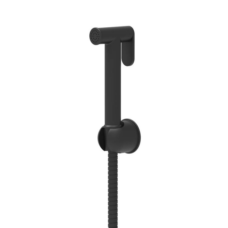 Scudo Matt Black Douche Handset with Flexi Hose and Holder