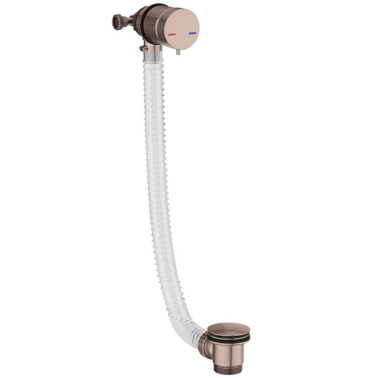 Scudo Brushed Bronze Overflow Bath Filler with Sprung Waste