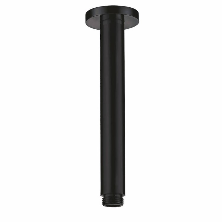 Scudo Black Round Ceiling Mounted Shower Arm