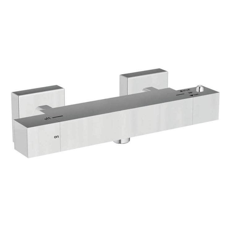 Scudo Chrome Square Exposed Shower Bar Valve