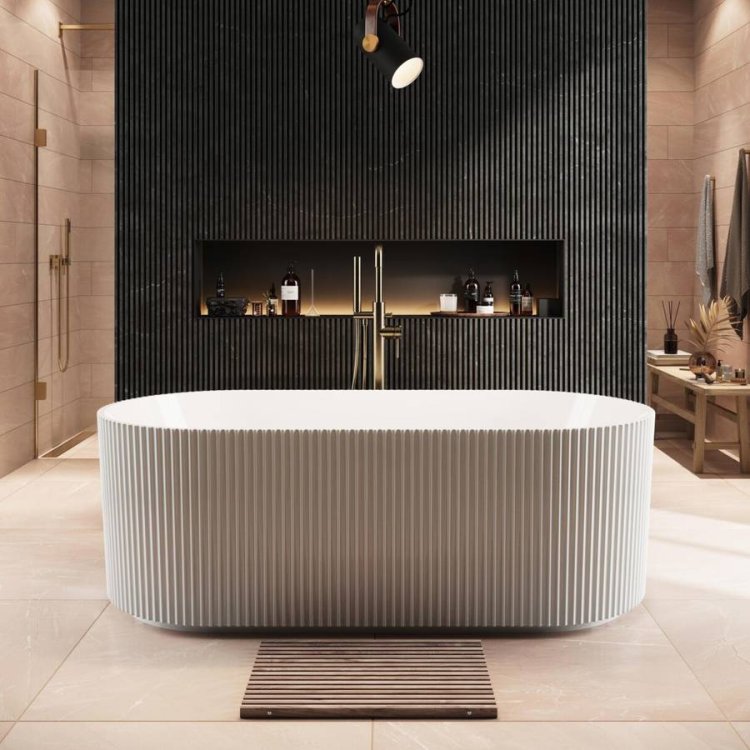 Scudo Labyrinth Fluted 1700 x 800mm Freestanding Bath