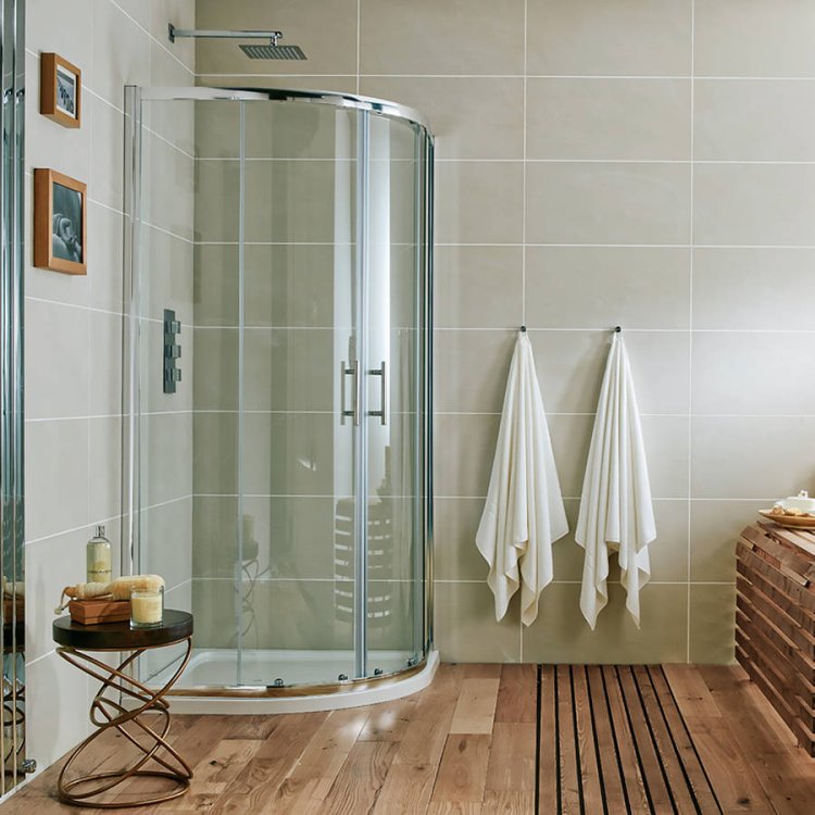 Scudo S6 1000 x 800mm Chrome Double Door Offset Quadrant Shower Enclosure