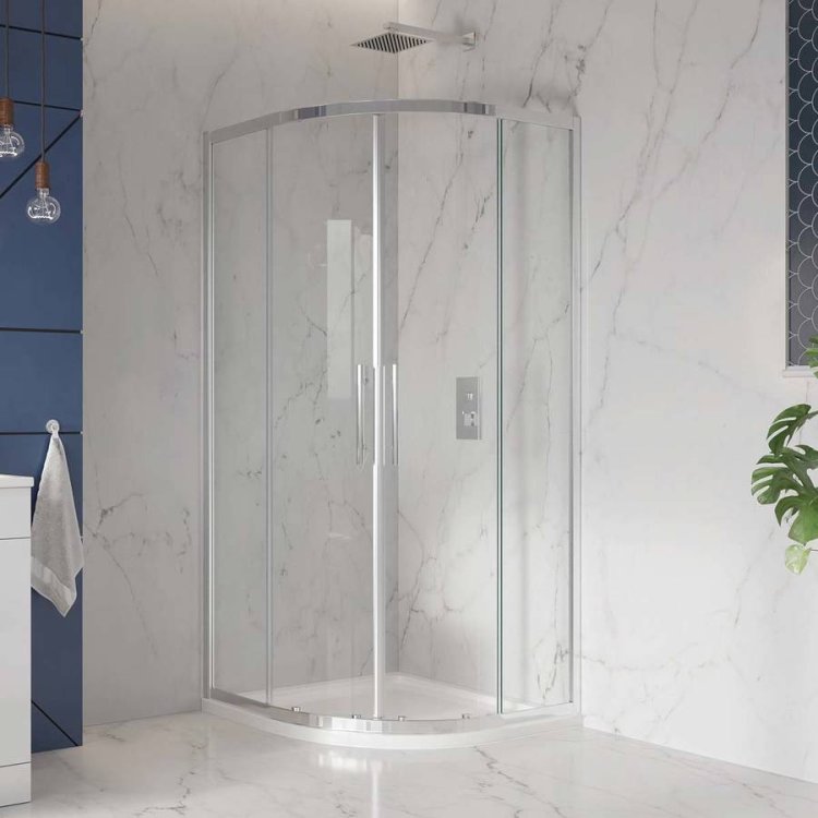 Scudo S8 1200 x 900mm Chrome Double Door Offset Quadrant Shower Enclosure