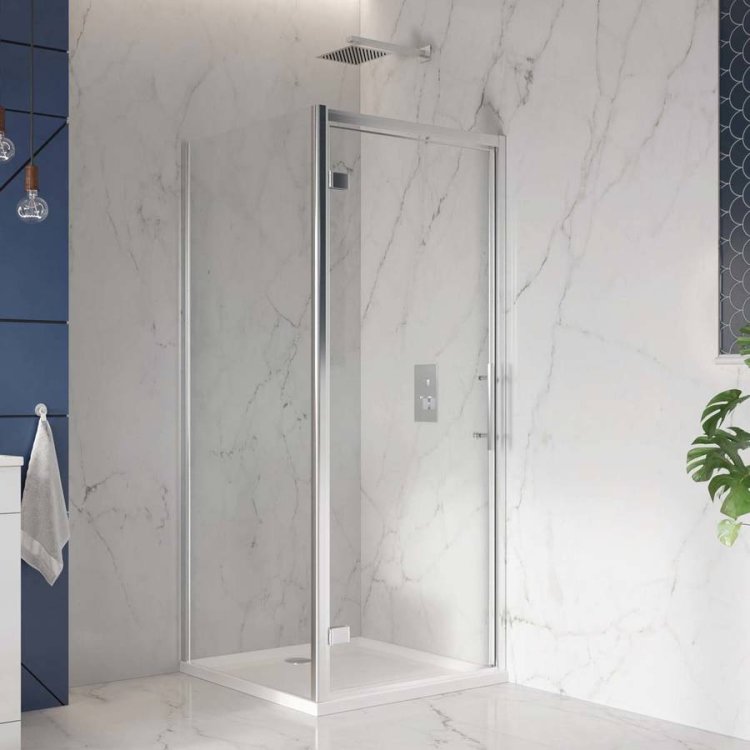 Scudo S8 1000mm Chrome Hinge Shower Door