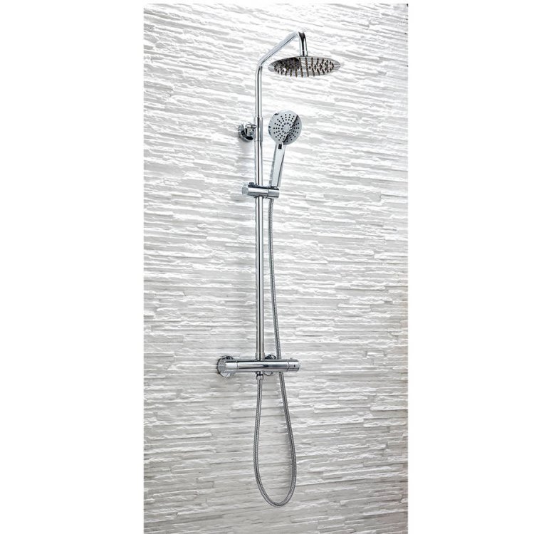 Scudo Serena Chrome Round Rigid Riser Shower