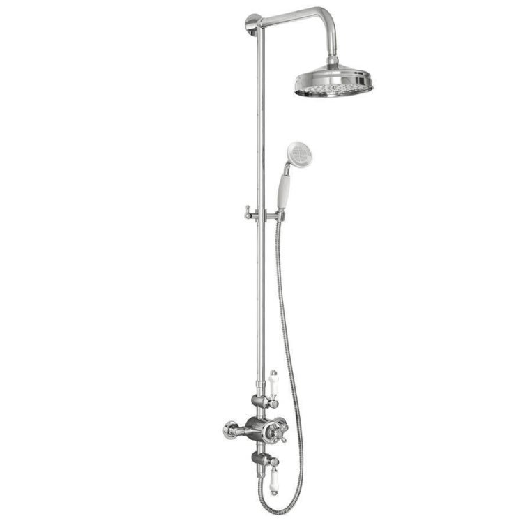 Scudo Traditional Chrome Rigid Riser Shower and Handset