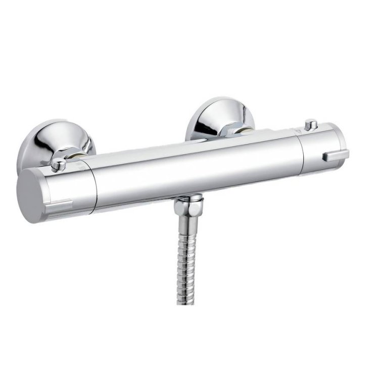 Nuie Round Chrome ABS Thermostatic Shower Bar Valve