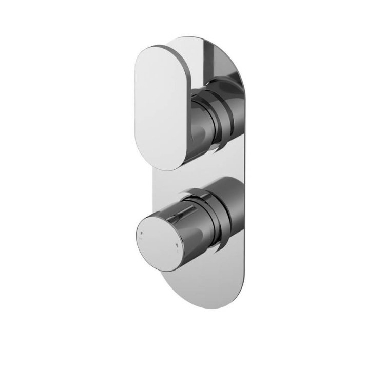 Nuie Binsey Chrome Thermostatic Twin Valve with Diverter