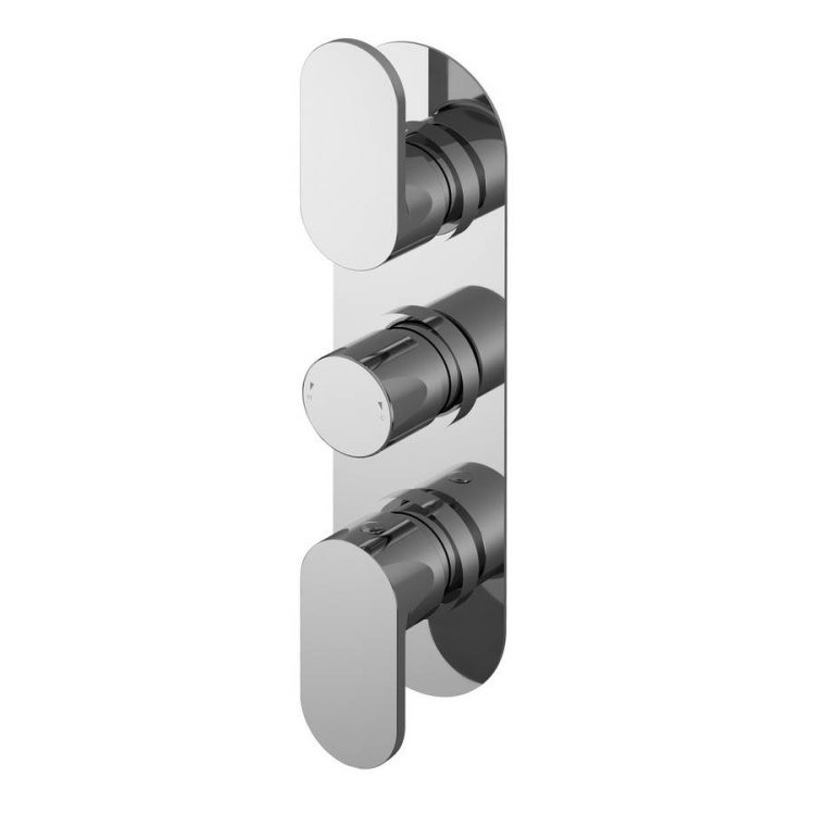 Nuie Binsey Chrome Thermostatic Triple Valve