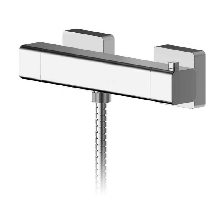 Nuie Windon Square Chrome Thermostatic Shower Bar Valve