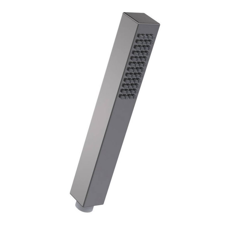 Nuie Rectangular Brushed Gunmetal Minimalist Shower Handset