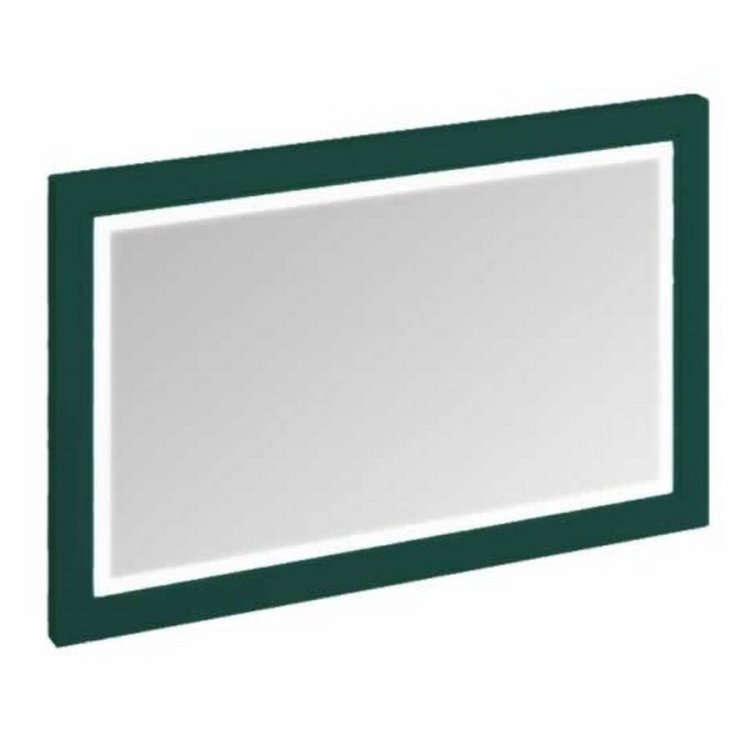 Burlington Illuminated Framed 1200mm Bathroom Mirror in Matt Green