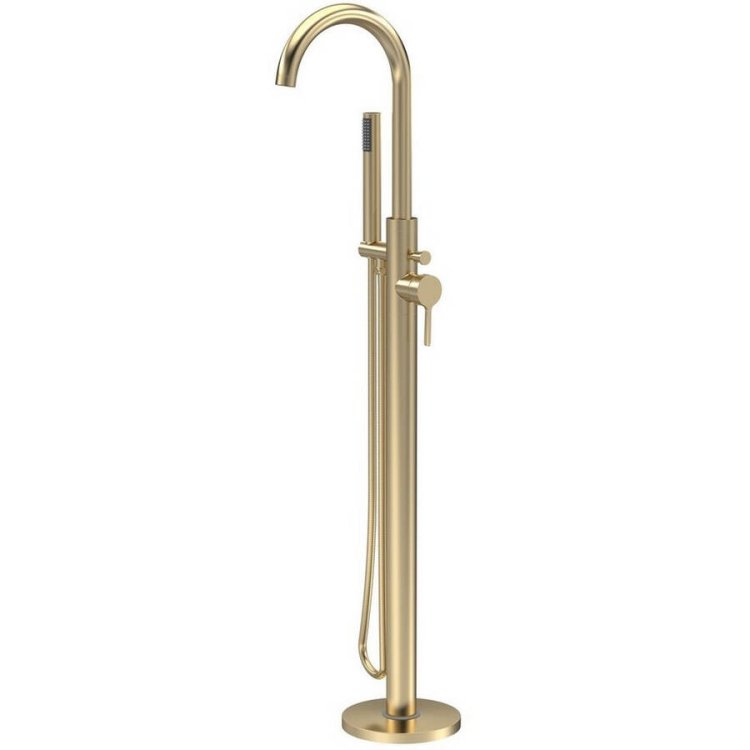 Nuie Aztec Brushed Brass Freestanding Bath Shower Mixer