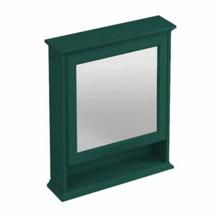 Burlington 600mm Single Door Mirrored Bathroom Cabinet in Matt Green