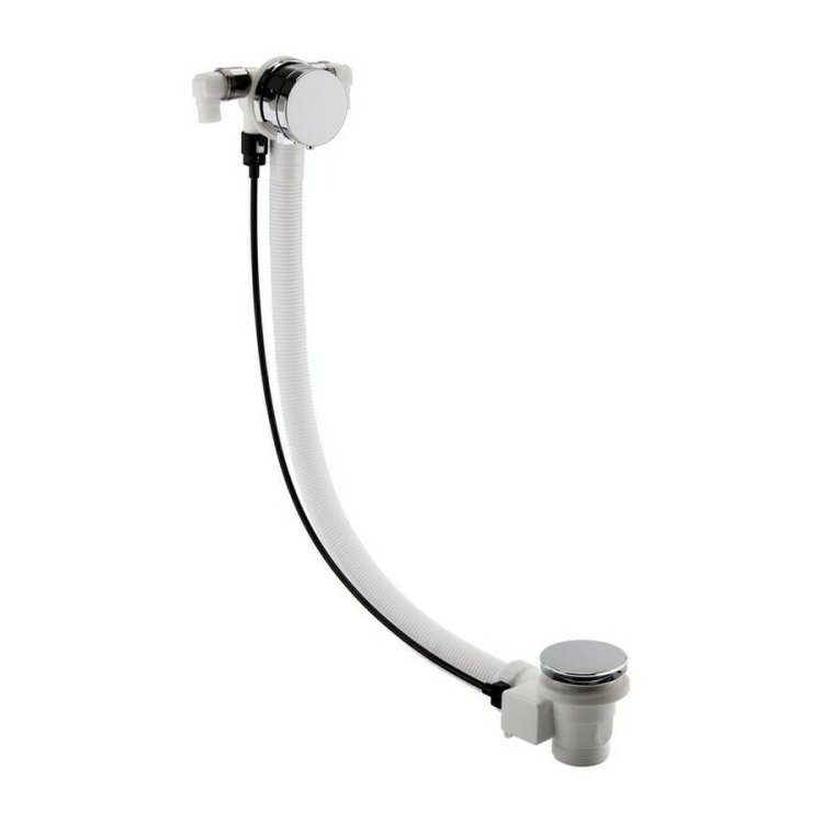 Nuie Round Chrome Single Lever Freeflow Bath Filler