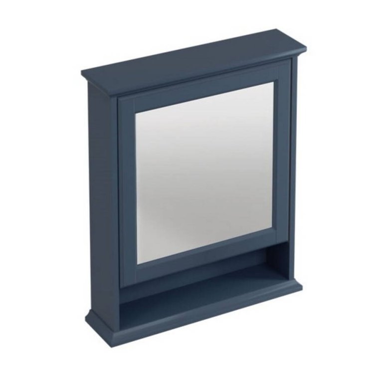 Burlington 600mm Single Door Mirrored Bathroom Cabinet in Blue