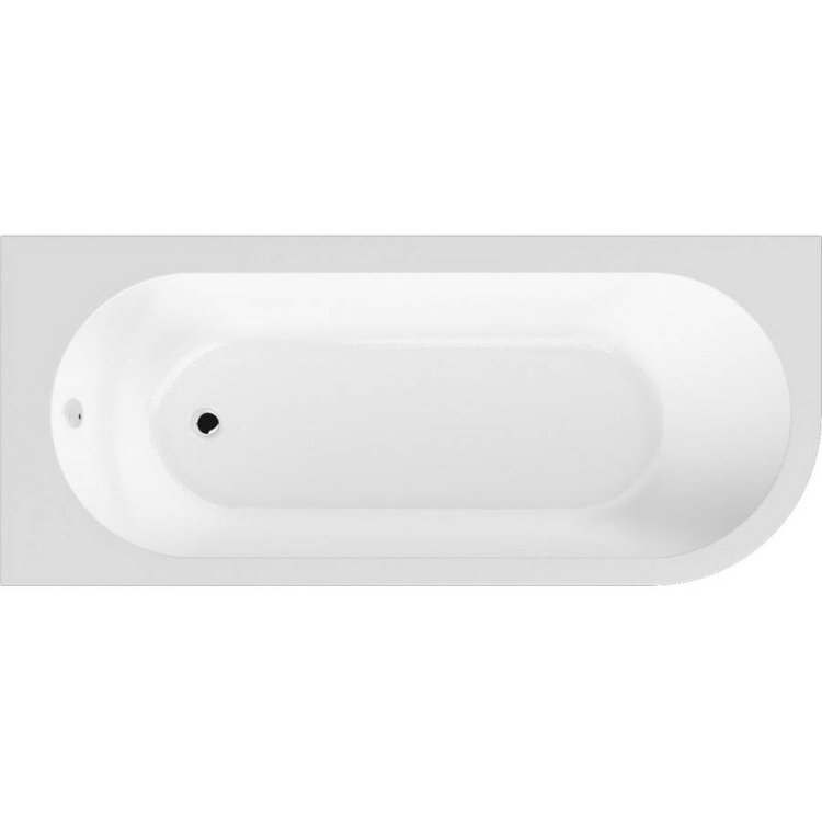 Nuie Crescent 1700 x 725mm LH Back to Wall Corner Bath with Panel