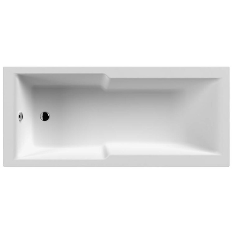 Nuie Square 1700 x 750mm Straight Shower Bath