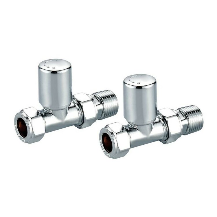 Scudo Modern Chrome Straight Radiator Valves