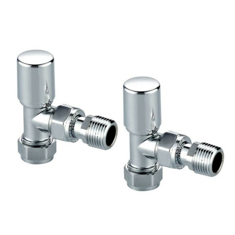 Scudo Modern Chrome Angled Radiator Valves